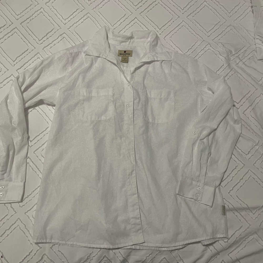 Woolrich women’s white long sleeve blouse